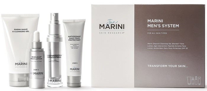 Jan Marini Men's System Система ухода для мужчин: Гель для бритья, сыворотки (выравшивающая и анти-эйдж), крем с SPF 33 для лица 148+2x30+57 гр