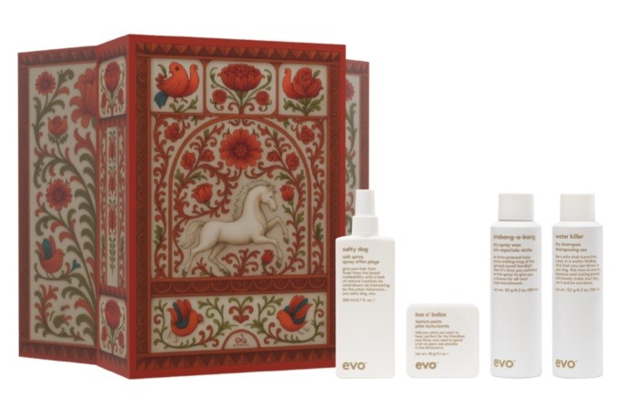 Evo Party Texture Набор Праздничная Текстура для волос: Текстурирующие спрей 200 мл и Паста 90 мл, Сухие спрей-воск 200 мл и Шампунь 200 мл