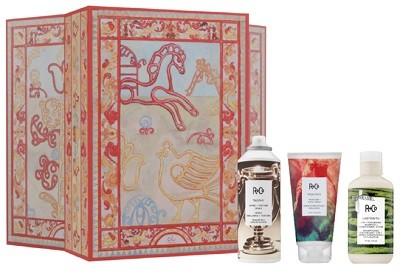 R+Co Набор для волос «Текстура. Текстура. Текстура» Texture Texture Texture: 3-в-одном Шампунь, Кондиционер, Текстурайзер 177 мл, Крем для блеска 147 мл, Спрей для текстуры и блеска 198 мл