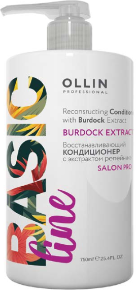 OLLIN BASIC LINE Восстанавливающий кондиционер с экстрактом репейника 750 мл/ Reconstructing Conditioner