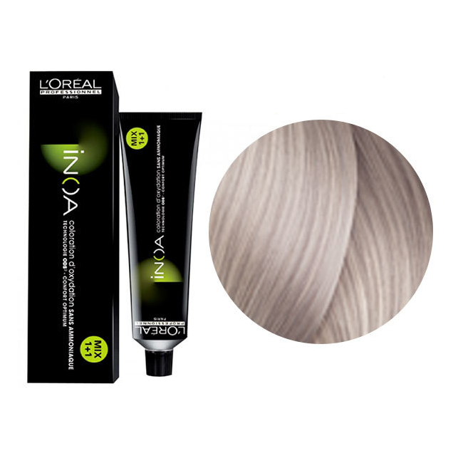 L'Oreal Prof Краска для волос ИНОА ODS 2.21 без аммиака 10 1/2.2 Очень очень суперсветлый блондин перламутрово-пепельный 60 гр