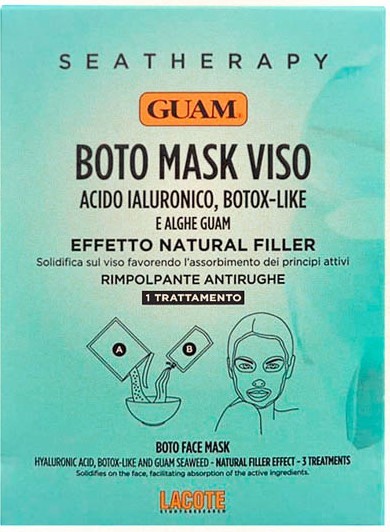 GUAM SeaThearapy Boto Mask Viso Маска для лица Ботокс-эффект с гиалуроновой кислотой и водорослями 1 упак. (20 г. порошка и 40 мл жидкости)