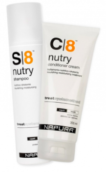 Napura Набор Nurty S8 + C8: Питание и увлажнение Протеины кашемира Шампунь Shampoo+ Кондиционер Conditioner (2x200 мл)