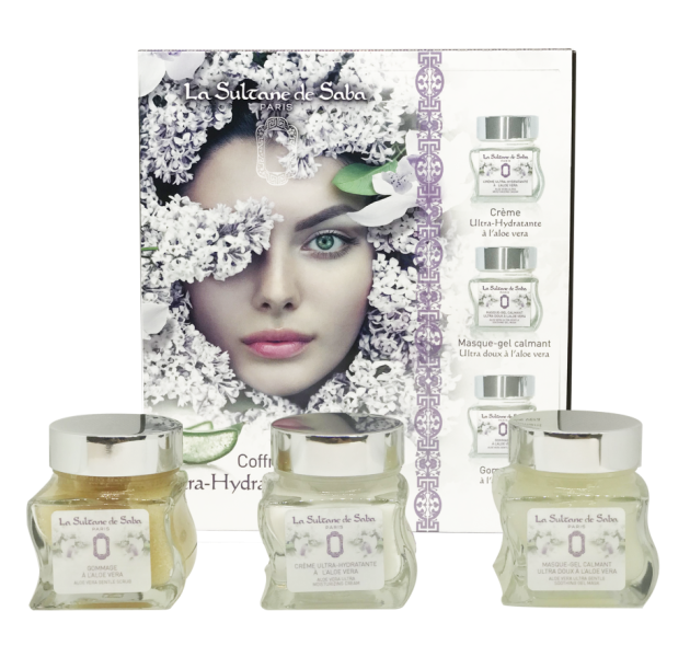 La Sultane de Saba Набор уходовых средств для лица с Алоэ вера кофр (Гоммаж 50мл, Крем 50мл, Маска 50мл)