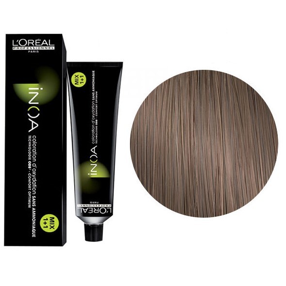 L'Oreal Prof Краска для волос ИНОА ODS 2 без аммиака 7.18 Блонд пепельный мокка 60 гр.