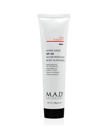 M.A.D Skincare Hyper Sheer SPF 50 water Resistant Body Lotion Лосьон для тела водоотталкивающий защитный 120 мл