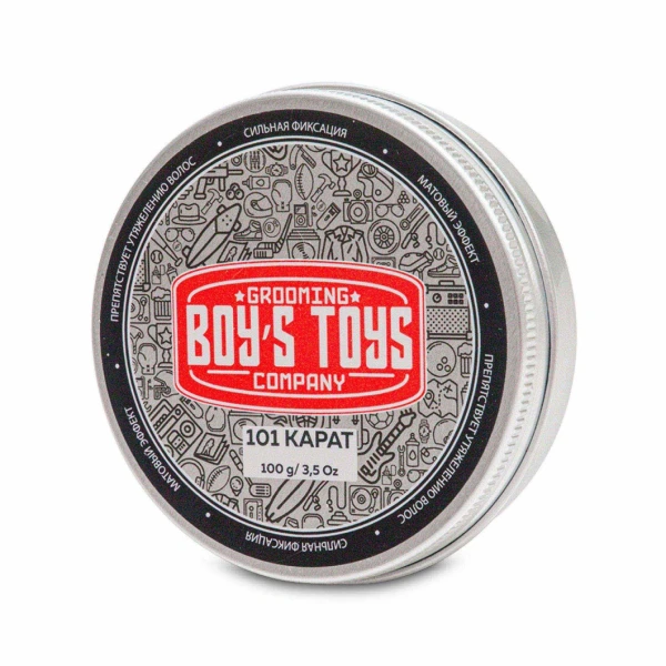 Паста для укладки волос высокой фиксации с низким уровнем блеска  Boy's Toys 101 карат, 100 мл