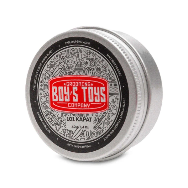 Паста для укладки волос высокой фиксации с низким уровнем блеска Boy's Toys 101 карат, 40 мл
