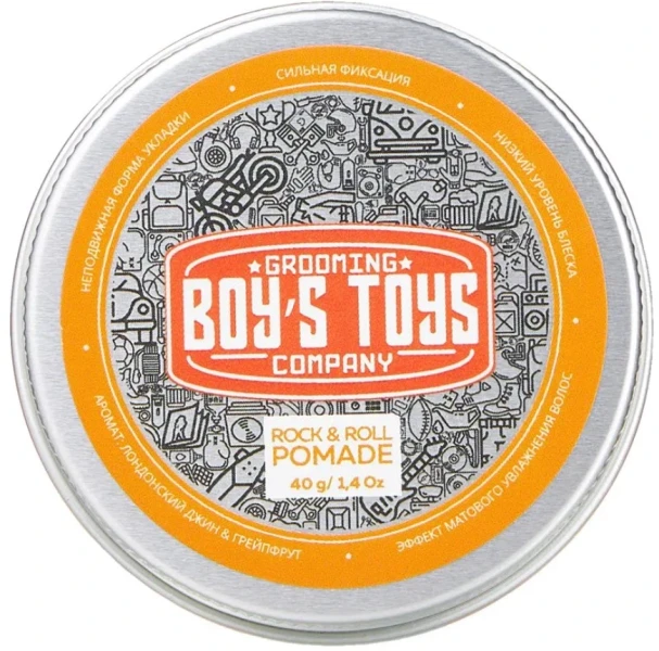 Помада для волос сильной фиксации и сред. уровнем блеска Boy's Toys Rock & Roll Pomade, 40г