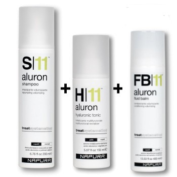 Napura S11+FB11+H11 набор для волос Шампунь+ Флюид-бальзам для волос+Тоник с гиалуроновой кислотой для лица и волос 200+400+150 мл