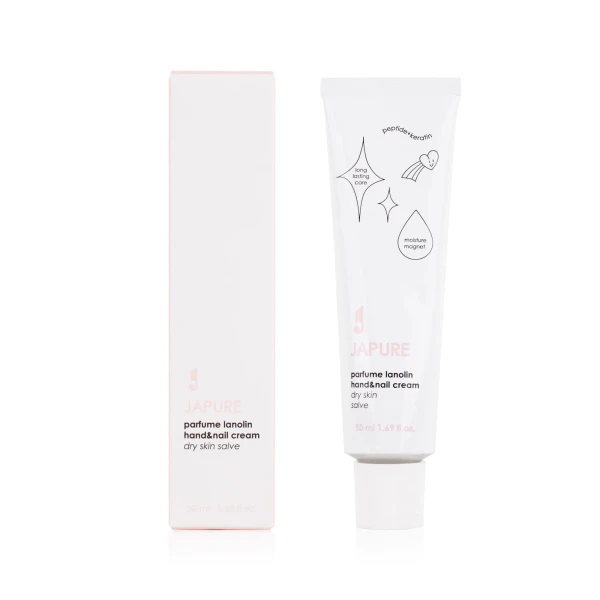 Крем для рук и ногтей с ланолином, parfume lanolin hand&nail cream JAPURE, 50мл