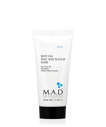 M.A.D Scincare Spot On Zinc and Sulfur Mask Подсушивающая  маска с цинком и серой 60 гр