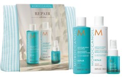 Весенний набор Moroccanoil 2026 Repair для восстановления волос: Шампунь, Кондиционер 2х250 мл, Несмываемый кондиционер 50 мл
