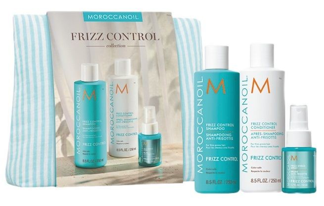 Весенний набор Moroccanoil 2026 Frizz Control для вьющихся волос: Шампунь, Кондиционер 2х250 мл, Спрей-защита для непослушных волос 50 мл