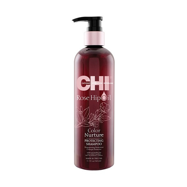 CHI Rose Hip Oil Color Nurture Protecting Shampoo Защитный шампунь с маслом розы и кератином 340 мл