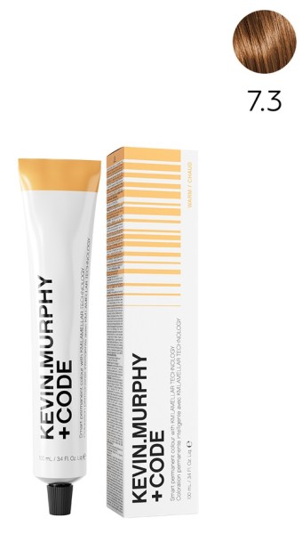Kevin.M+Code 7.3 7G Medium.Blonde.Gold Краска для волос 100 мл Smart Permanent Colour With KM.Lamellar Technology  