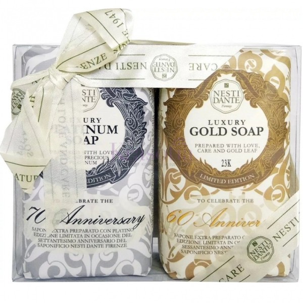 Nesti Dante Набор Мыло Юбилейное Anniversary: Платиновое, Золотое 2*250 г 