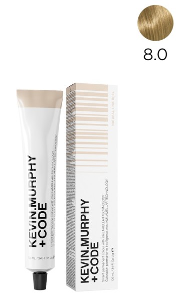 Kevin.M+Code 8.0 8N Light.Blonde.Natural Краска для волос 100 мл Smart Permanent Colour With KM.Lamellar Technology  