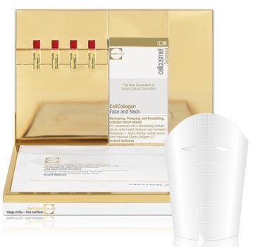 Cellcosmet Collagen Cellular Sheet Masks Face and Neck Набор: Маска-вуаль и сыворотка для лица и тела «Ультраинтенсив» 1 пак. по 3 гр+28 мл, 1 шт. по 1,5 мл