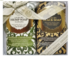 Nesti Dante Набор Мыло Luxury Black &amp; Hemp Роскошное черное и Роскошное конопляное 2*250 г 