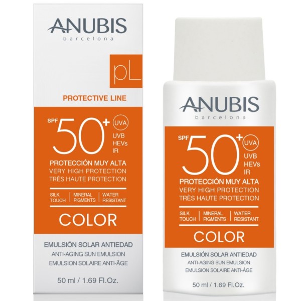 Антивозрастная солнцезащитная эмульсия с тоном СПФ 50+ COLOR SPF50+ Anti-Aging Sun Emulsion, 50 ml